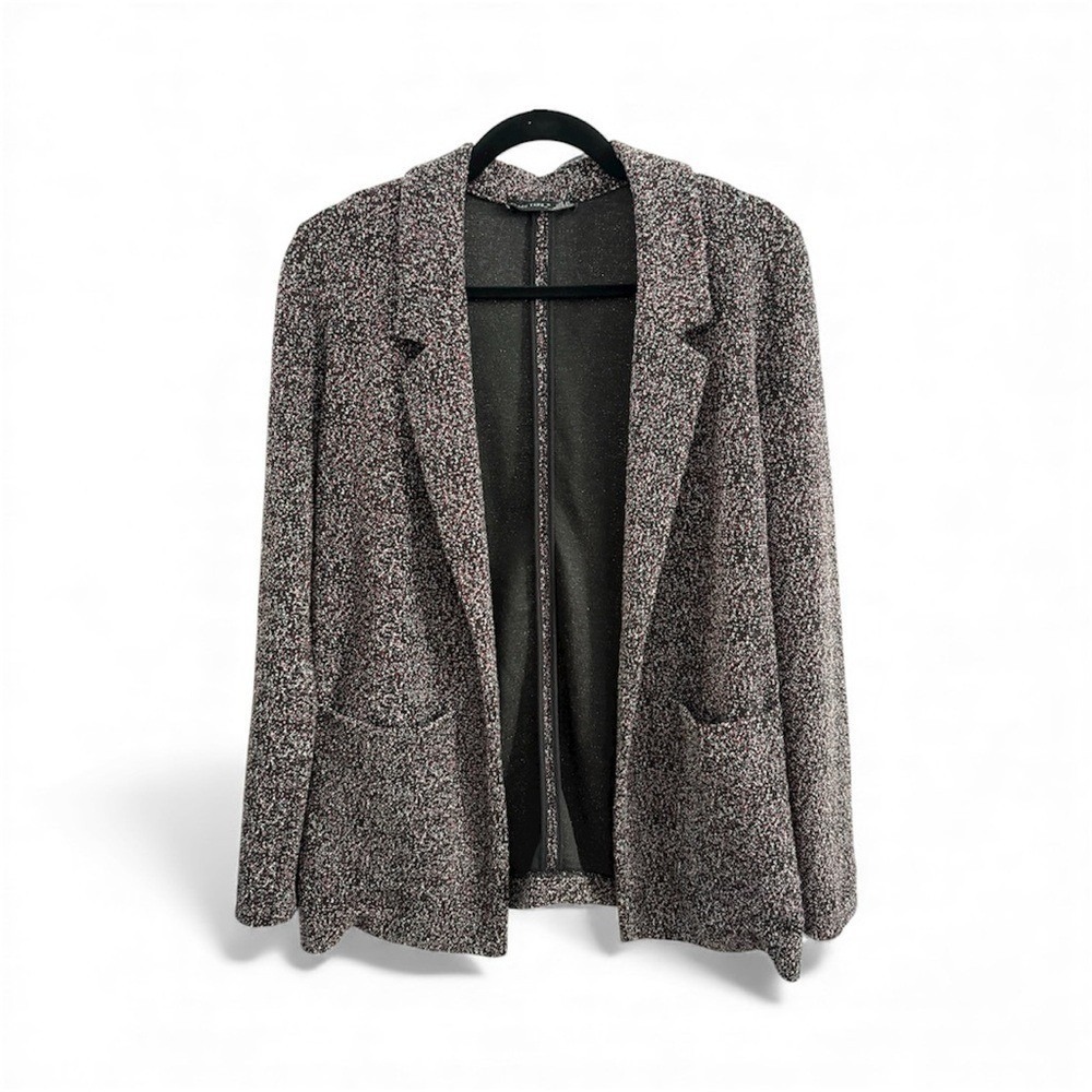Black Tape Multicolor Knit Blazer Womens‎ XS Marled Open Front Cardigan Jacket